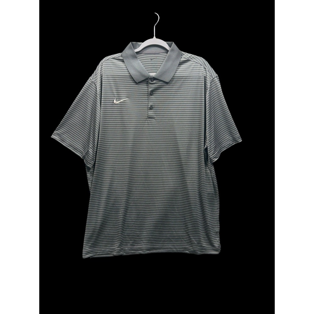 Nike Men's Stadium Stripe Golf Polo- Dry Fit Green Size XX Large New